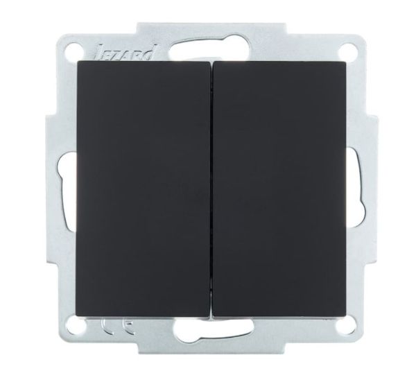 Вимикач 2-кл Lezard VESNA антрацит(742-4288-101)