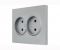 Розетка 2-на без з/к Lezard VESNA сіра (Платина)(742-3500-128B)