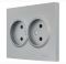 Розетка 2-на без з/к Lezard VESNA сіра (Платина)(742-3500-128B)