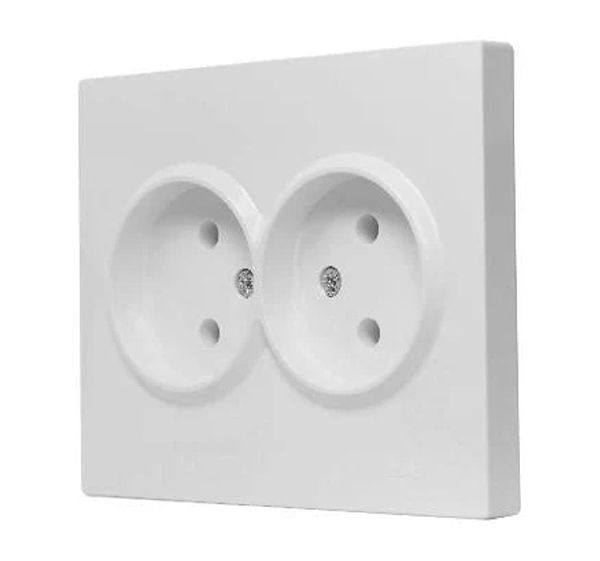 Розетка 2-на без з/к Lezard VESNA біла(742-0200-128В)