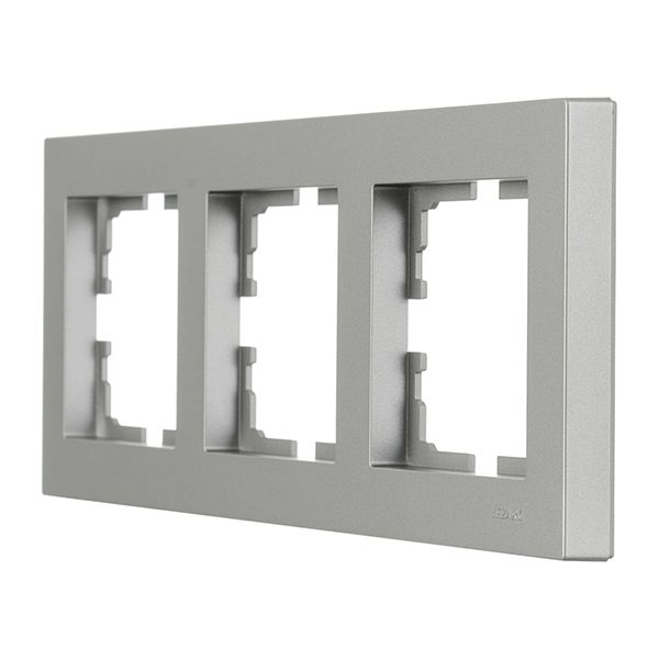 Рамка 3-на горизонтальна Lezard VESNA сірий (Платина)(742-3500-148)