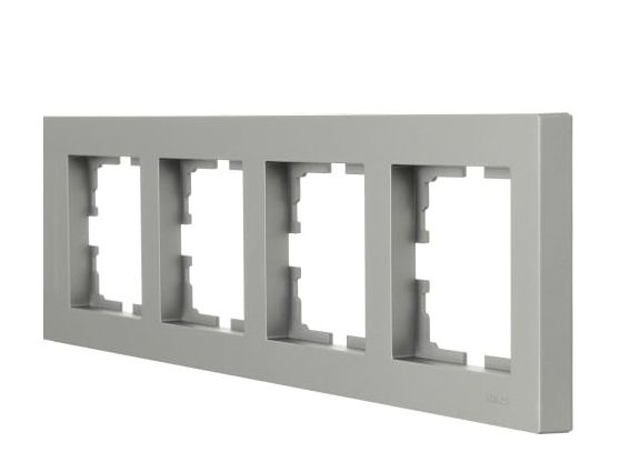 Рамка 4-на горизонтальна Lezard VESNA сірий (Платина)(742-3500-149)