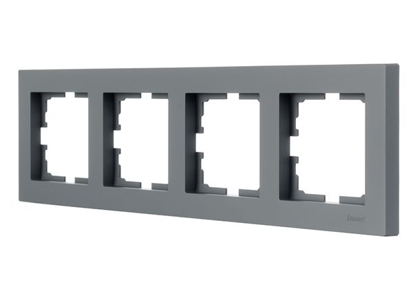 Рамка 4-на горизонтальна Lezard VESNA графіт (Шефілд Грей)(742-3400-149)