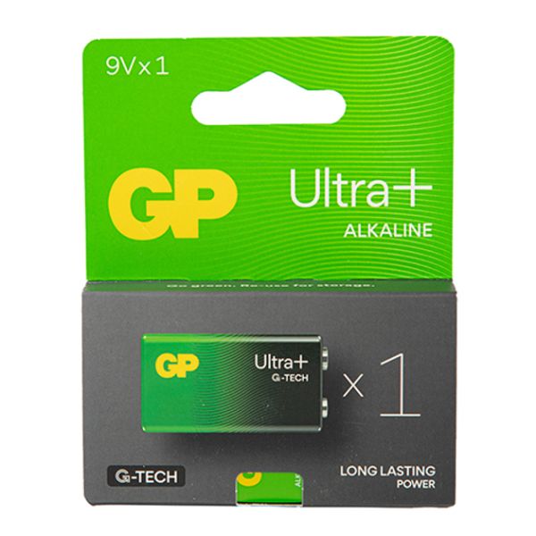 Батарейка GP Ultra Plus Alkaline 1604AUP21-SB1 6LF22, 9V "Крона" щелочная (1шт/уп)(1604AUP21-SB1)