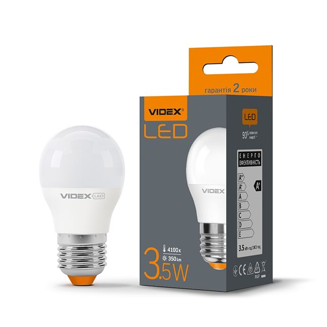 Лампа LED VIDEX G45e 3.5W E27 4100K VL-G45e-35274(VL-G45e-35274)