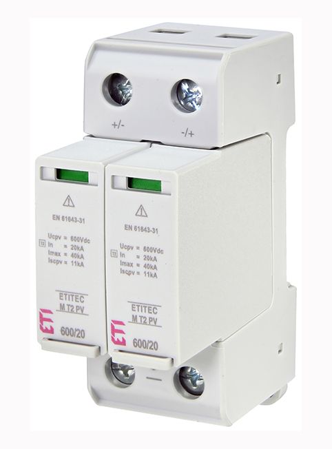 Обмежувач перенапруги ETITEC M T2 PV 600/20 ETI(2440620)