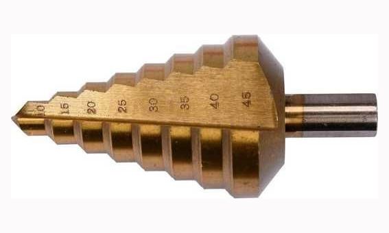 Сверло ступенчатое по металлу 10-45мм титан HSS 4241 YT-44742(YT-44742)