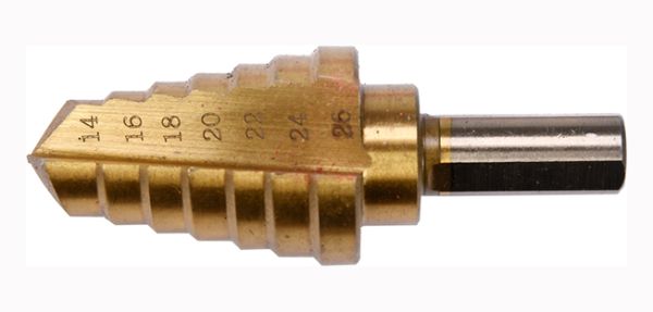 Сверло ступенчатое по металлу 14-26мм титан HSS 4241 YT-44743(YT-44743)