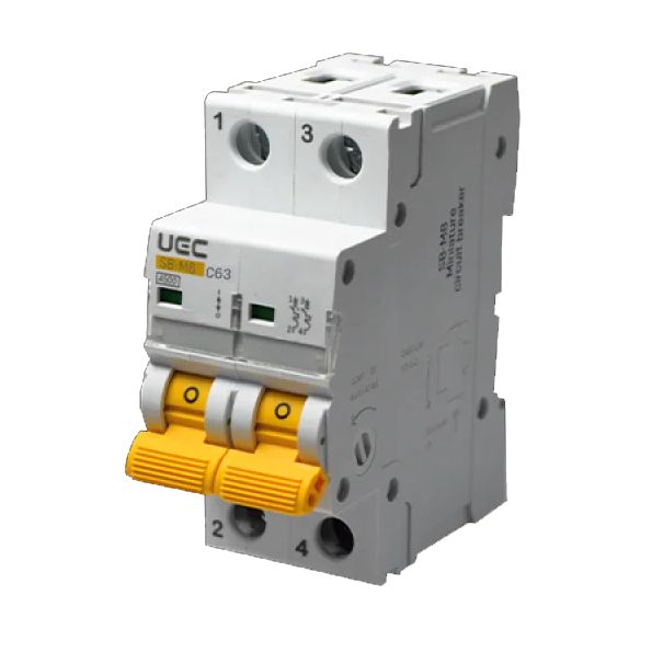 Вимикач автоматичний SB-M8 2P/C63A 4,5кA UEC(MCB45-2-063-C)