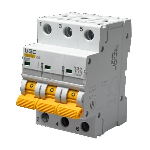 Вимикач автоматичний SB-M8 3P/C6A 4,5кA UEC(MCB45-3-006-C)