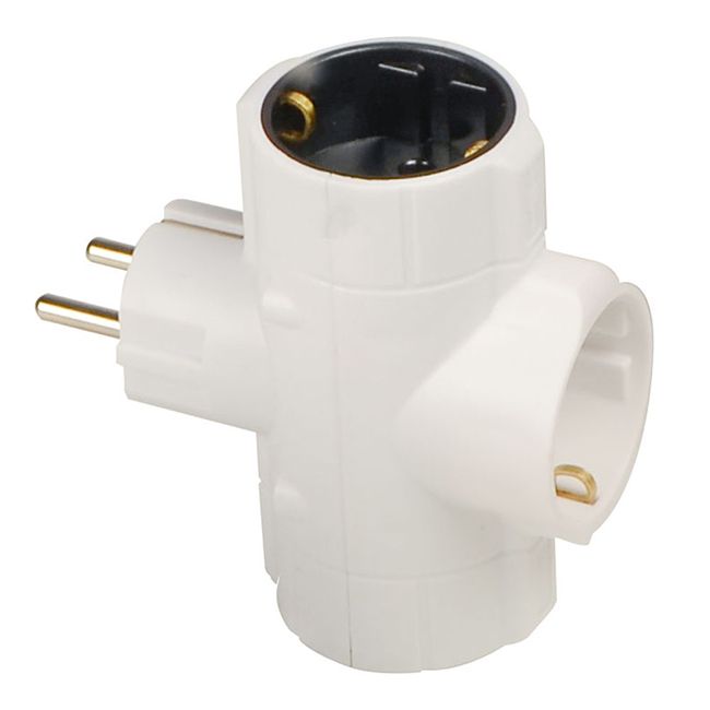 Тройник тип A вертикальный с з/к белий серии Ornat Аско(ECO019001024)