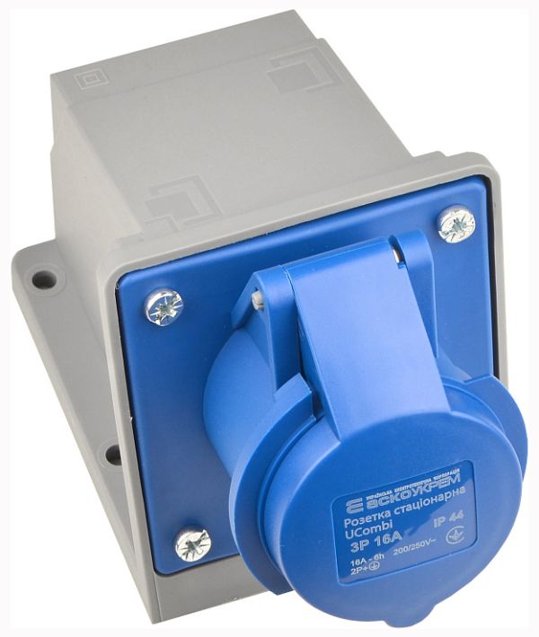 Розетка стаціонарна серії  UСombi 3P 16A IP 44(A0080010141)