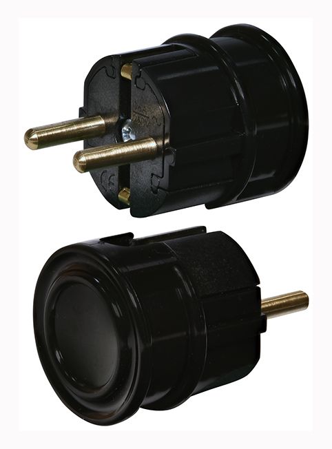 Вилка кутова PPB-90 (2P+PE, полікарбонат, IP20, чорна) ЕТІ(4481005)