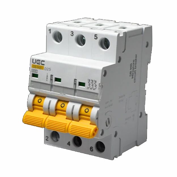 Вимикач автоматичний SB-M8 3P/D25A 4,5кA UEC(MCB45-3-025-D)