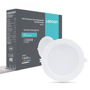 Світильник вріз. коло 18W 6500K 1440lm ІР20 LEDCOIN білий(8209)