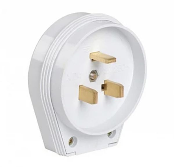 Вилка для електроплит однофазна с/з (біла) Lemanso LMA314(LMA314)