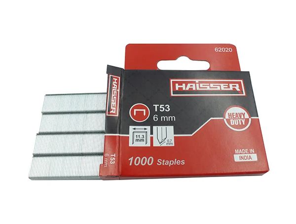 Скоби для степлера будівельного Т53 6*11,3*07мм HAISSER 62020(62020)
