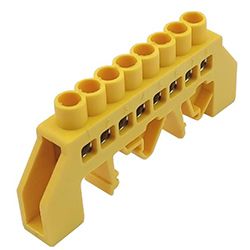 Шина універсальна ізольована «N/PE» на DIN-рейку ШЛУ6х9-8 жовта TNSy(TNSy5503144)