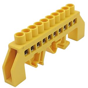 Шина універсальна ізольована «N/PE» на DIN-рейку ШЛУ6х9-10 жовта TNSy(TNSy5503145)