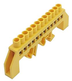 Шина універсальна ізольована «N/PE» на DIN-рейку ШЛУ6х9-12 жовта TNSy(TNSy5503146)