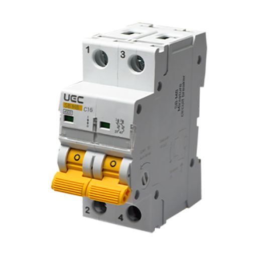 Вимикач автоматичний SB-M8 2P/C16A 4,5кA UEC(MCB45-2-016-C)