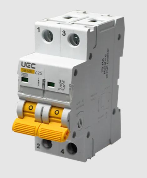 Вимикач автоматичний SB-M8 2P/C25A 4,5кA UEC(MCB45-2-025-C)