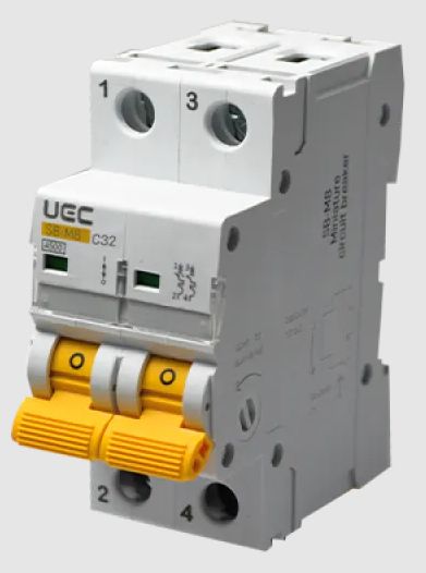 Вимикач автоматичний SB-M8 2P/C32A 4,5кA UEC(MCB45-2-032-C)
