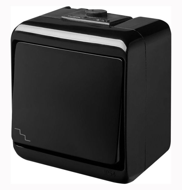 Вимикач "сходовий" VHE-3-BL чорний ЕTI, IP54(4668082)