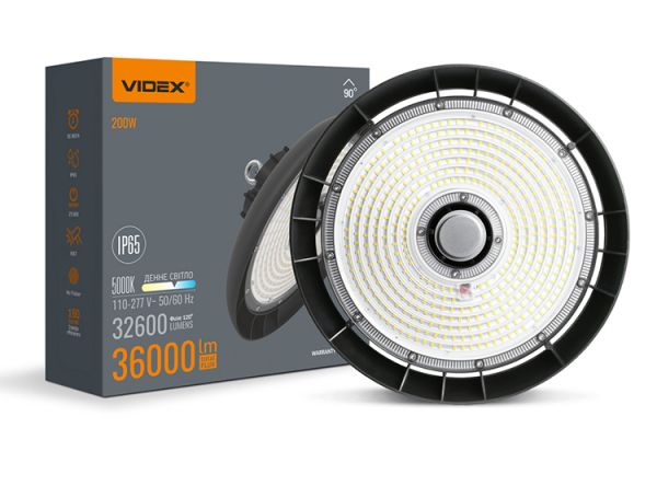 Світильник High Bay 200W 5000K 36000Lm чорный VL-HB01-2005B LED VIDEX(VL-HB01-2005B)