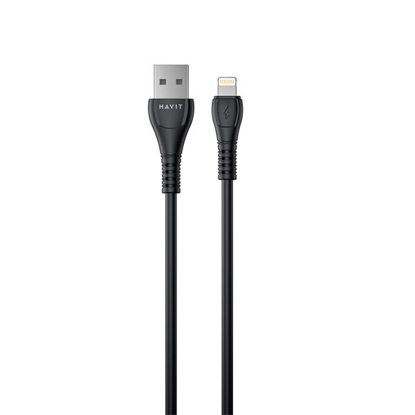 Шнур-кабель HAVIT HV-CB641C 2.1A 1м Black USB - Lightning(HV-CB641C)