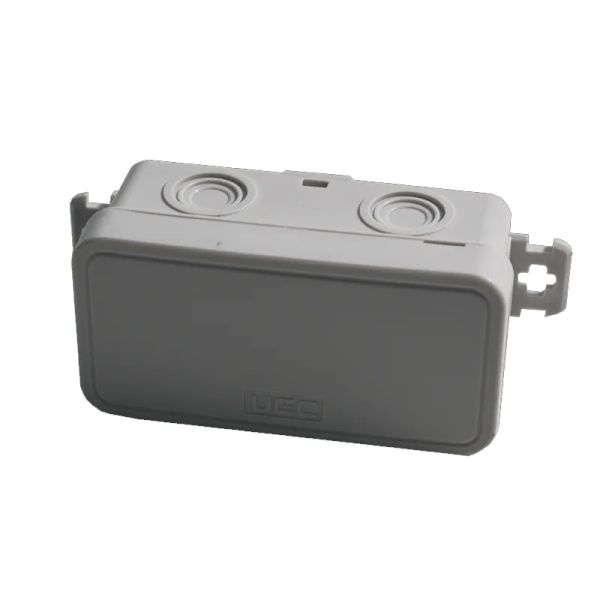 Коробка монтажна для відкритого встановлення без отворів 78х36х34мм (зовн. 85х43х38мм) IP54 сіра UEC(JB-078-036-034-IP54-GR)