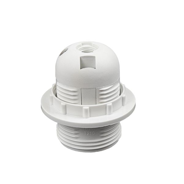 Патрон пластиковий люстровий з гайкою Е27 білий Violux(950006)