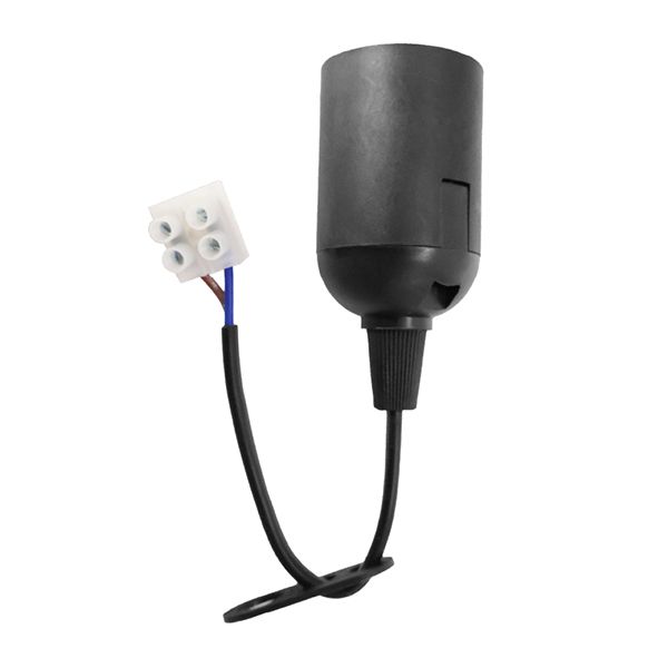 Патрон пластиковий з клемною колодкою Е27 чорний Violux(950019)