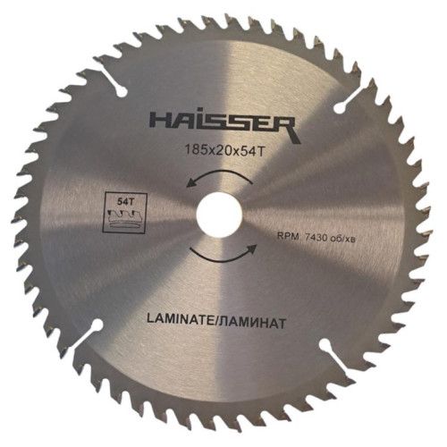 Диск пильний 185*20 54 зуба по ламінату (негативний зуб) HAISSER HS109098/4311633(HS109098/4311633)