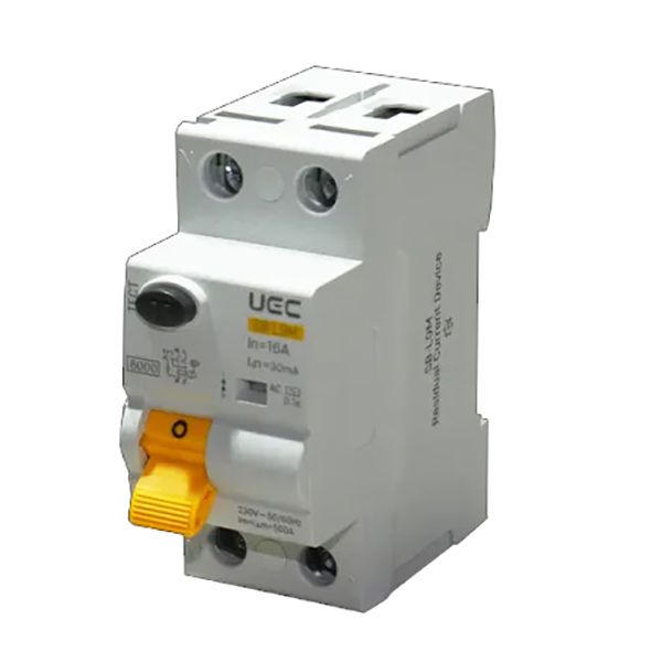 Пристрій захисного відключення SB-L9M 2P 16A 30mA Тип AC 6kA UEC(RCCB61-2-016-030-AC)