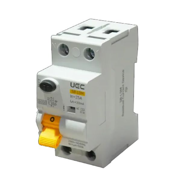 Пристрій захисного відключення SB-L9M 2P 25A 30mA Тип AC 6kA UEC(RCCB61-2-025-030-AC)
