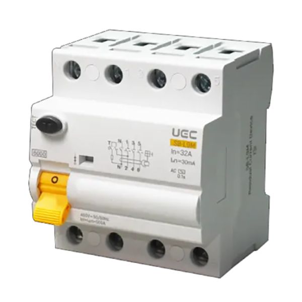 Пристрій захисного відключення SB-L9M 4P 32A 30mA Тип AC 6kA UEC(RCCB61-4-032-030-AC)