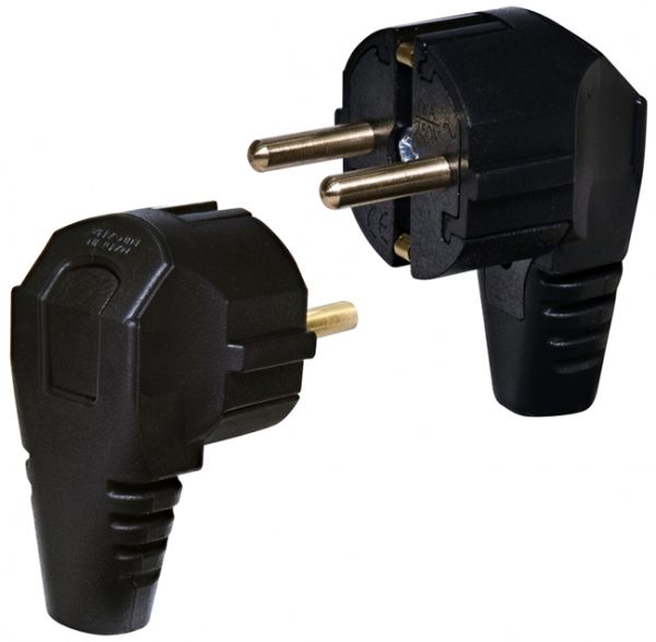 Вилка кутова PKB-90 (2P+PE, каучук, IP20, чорна) ЕТІ(4481000)