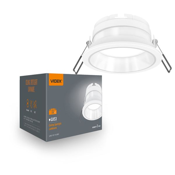Светильник VIDEX под лампу GX53 VL-SPF28R-W врезной белый(VL-SPF28R-W)