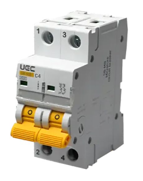 Вимикач автоматичний SB-M8 2P/C04A 4,5кA UEC(MCB45-2-004-C)
