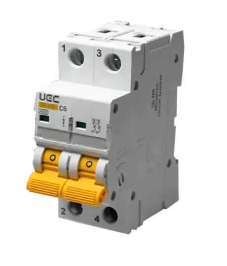 Вимикач автоматичний SB-M8 2P/C06A 4,5кA UEC(MCB45-2-006-C)