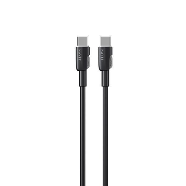 Шнур-кабель HAVIT HV-CB308C, USB-C-USB-C, PD60W 3A 1м Black(28579)