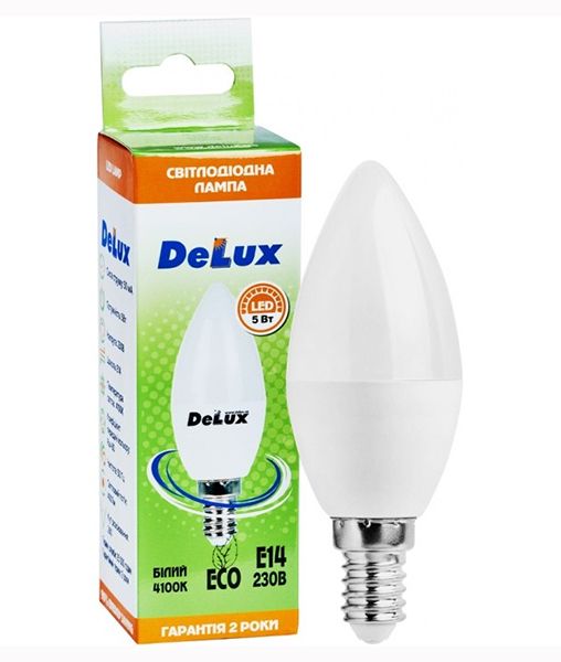 Лампа LED DELUX BL37N 5 W 4100К 220 V E14 cвечка мат.(90023540)