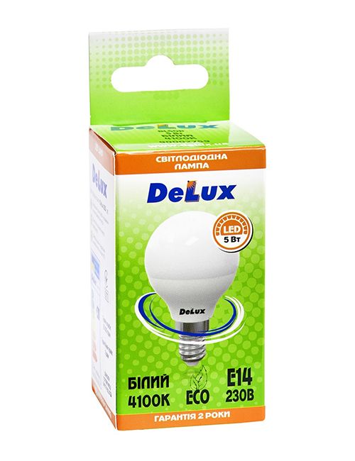 Лампа LED DELUX BL50N 5W 4100К 230 V E14 шар мат.(90023547)