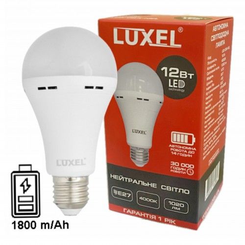 Лампа LED автономна А70 12w E27 4000K (064-NEL)(064-NEL)