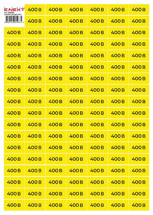 400В 40х20мм e.sticker.voltage.400.1 (102шт/лист) E-Next(s053318)