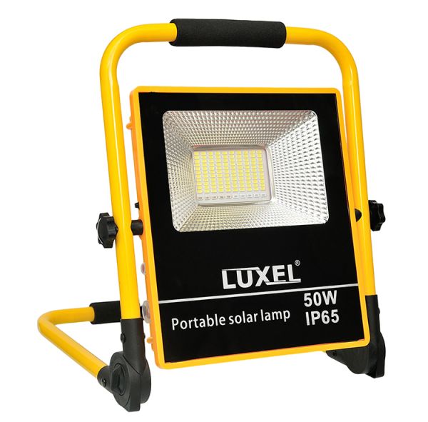 Прожектор LUXEL LED переносний автономний з сонячною панеллю 50W IP65 (SFLP-50)(SFLP-50)
