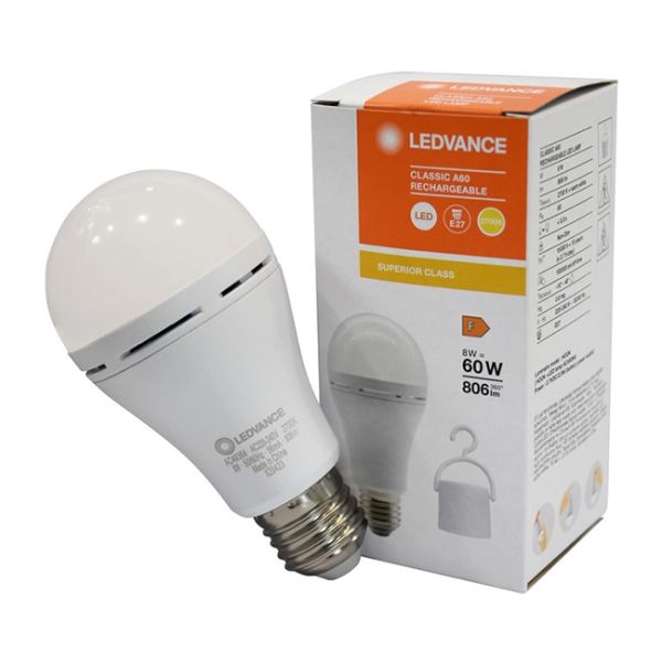 Лампа-Ліхтар LED акумуляторна 8W/827 230V E27 50х1 LEDVANCE(4099854102417)