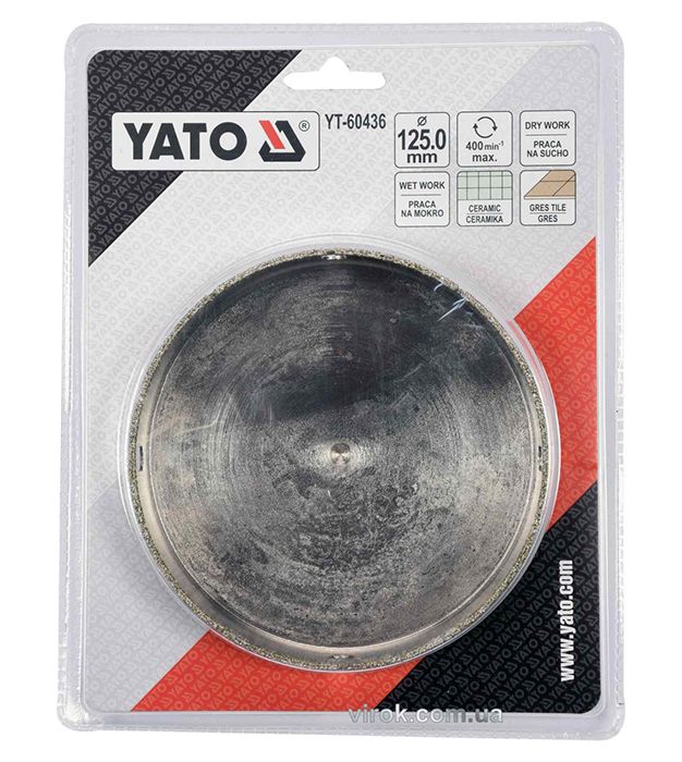 Свердло по гресу та кераміці D=125мм YATO YT-60436(YT-60436)