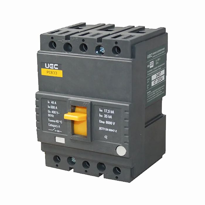 Вимикач  автоматичний PCB33 3Р 40А 35кА UEC(MCCB-PCB-33-3-0040)